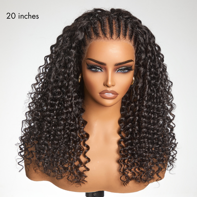 New Customers Only | Readitress Knotless Fulani Braids Deep Wave Glueless Ear-to-ear 13x4 Frontal HD Lace Wig Human Hair