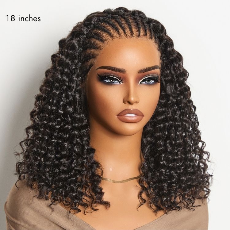 New Customers Only | Readitress Knotless Fulani Braids Deep Wave Glueless Ear-to-ear 13x4 Frontal HD Lace Wig Human Hair