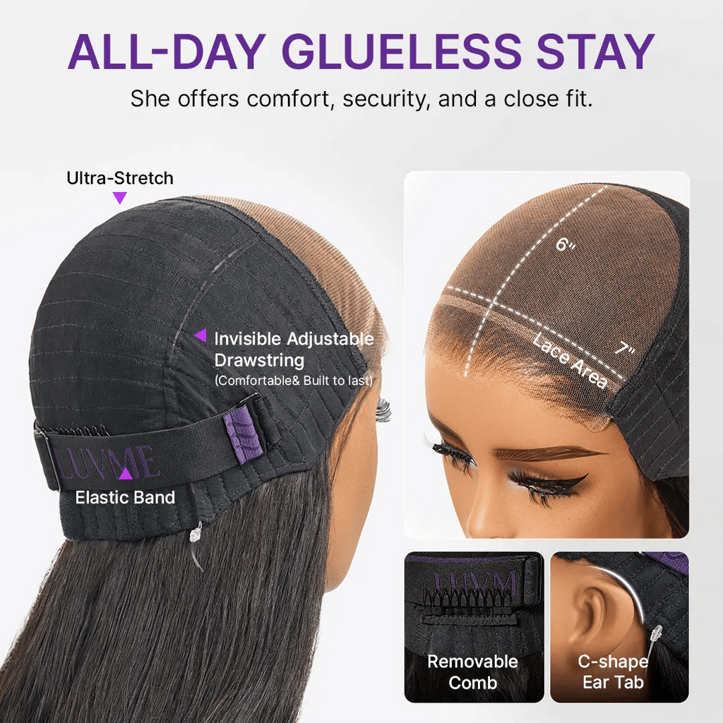 MyOwn-Fit PartingMax Glueless Wig 180% Density Loose Body Wave / Light Yaki Straight Ready to Go 7x6 Closure HD Lace Pre Cut & Plucked & Bleached