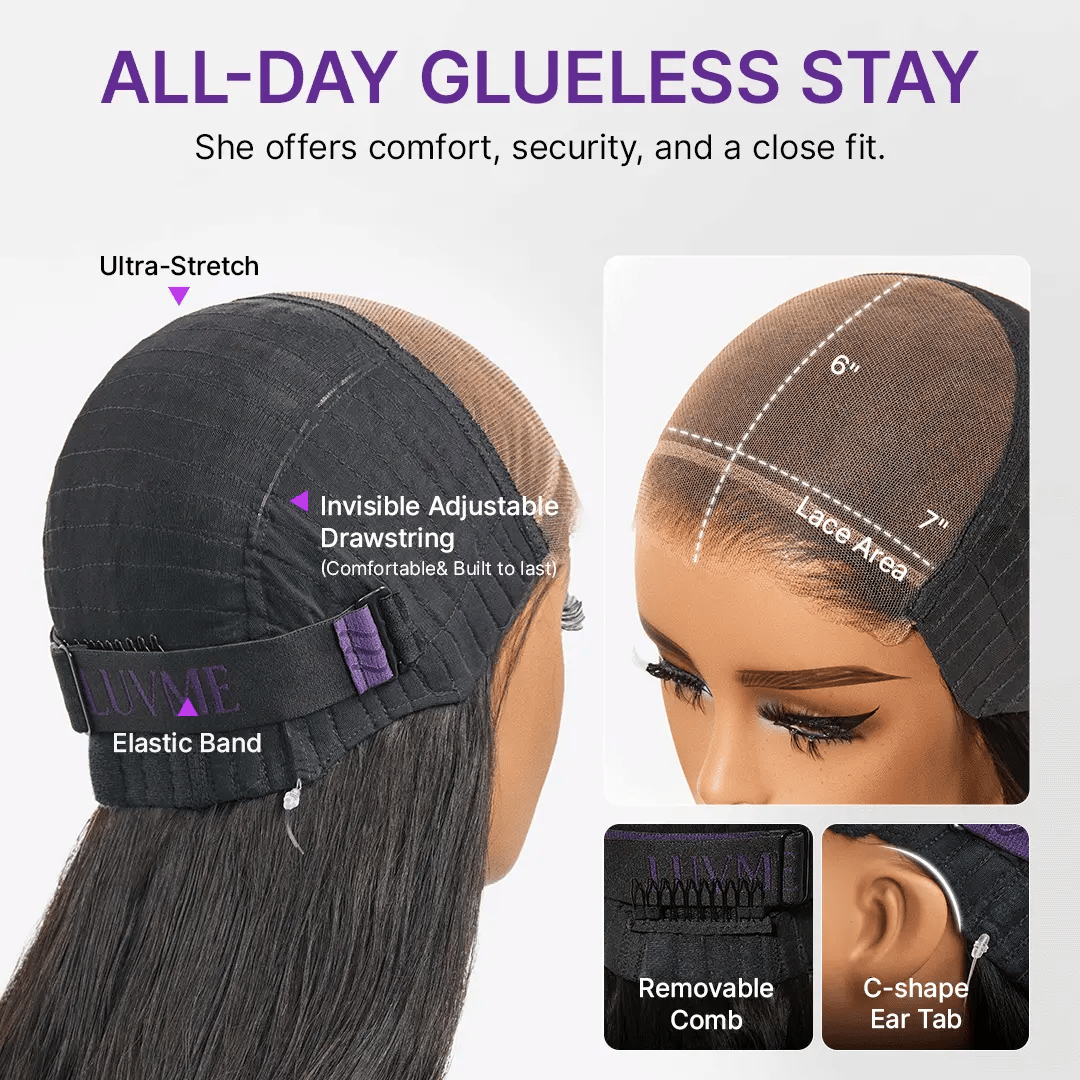 MyOwn-Fit PartingMax Glueless Wig 180% Density Loose Body Wave / Light Yaki Straight Ready to Go 7x6 Closure HD Lace Pre Cut & Plucked & Bleached