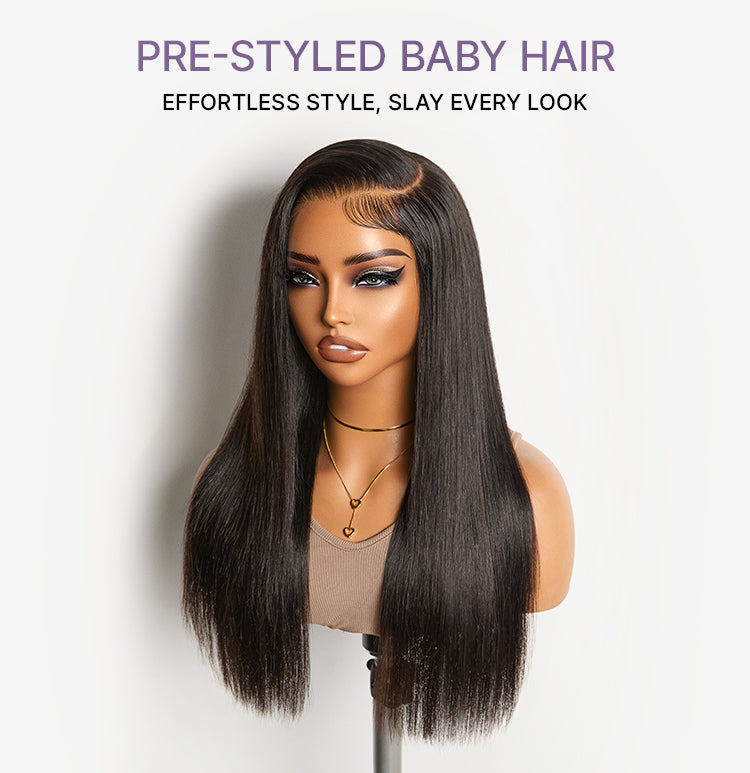Melted Hair All-Day Comfort Wig 180% Density Bone Straight with Baby Hair PartingMax Glueless 7x6 Closure HD Lace Wig Pre-Cut Lace-13
