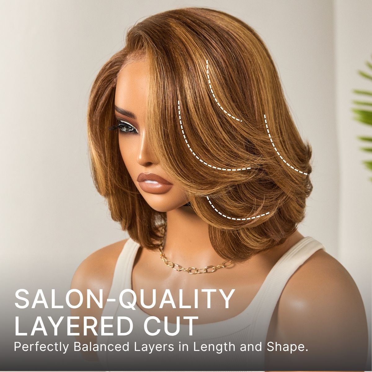 Melted Hair-Limited Design Mix Blonde Layered Cut Glueless 5x5 Closure Lace Bob Wig Pre-cut Lace All-Day Comfort Cap