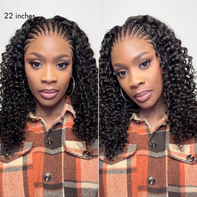 New Customers Only | Readitress Knotless Fulani Braids Deep Wave Glueless Ear-to-ear 13x4 Frontal HD Lace Wig Human Hair