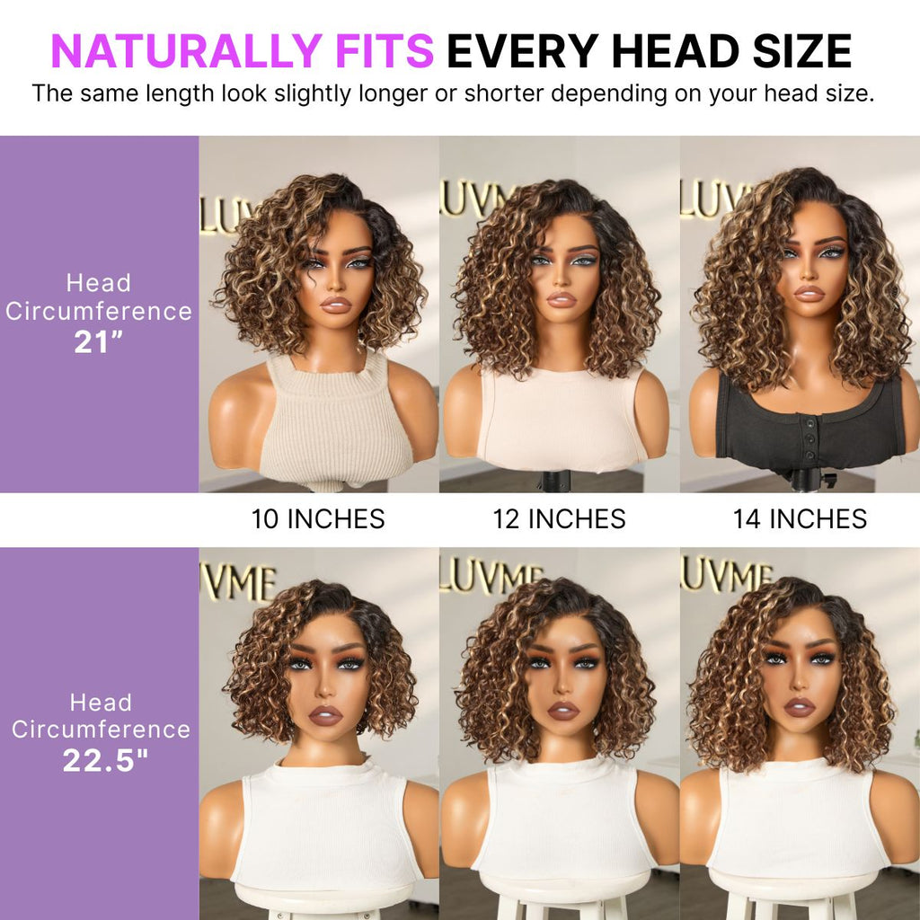 Tiktok Exclusive Deal | Ready to Go Water Wave Short Curly Bob Wig Glueless Minimalist HD Lace Wig Pre-Cut Lace