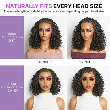 Readitress Chic & Voluminous 180% Density Pre-Braided Bouncy Curly Glueless Ear-to-ear 13x4 Frontal Lace Wig