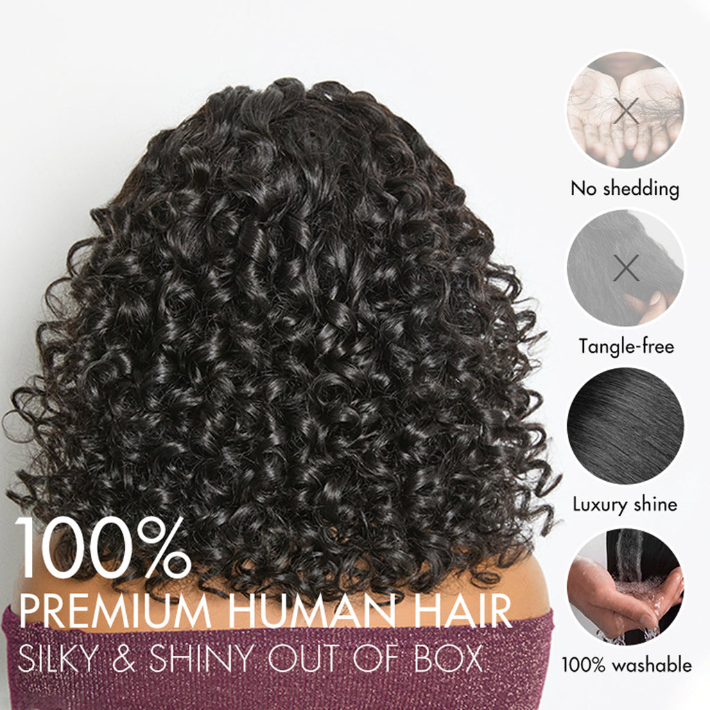 Readitress Chic & Voluminous 180% Density Pre-Braided Bouncy Curly Glueless Ear-to-ear 13x4 Frontal Lace Wig
