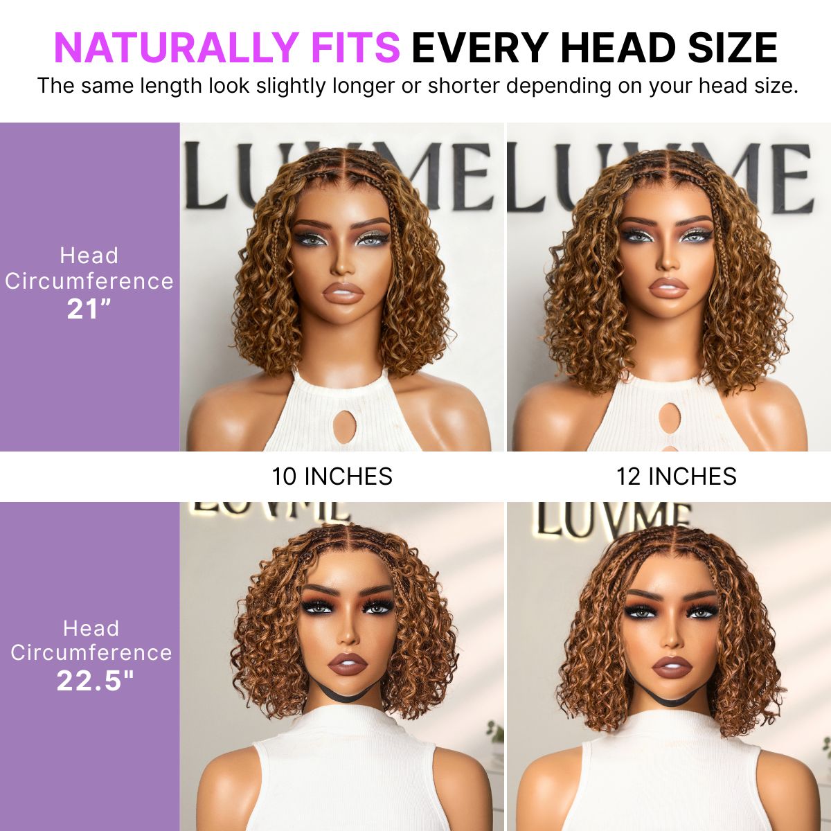 Readitress Ombre Brown Highlight Boho Braids Deep Curly Glueless 5x5 Closure Lace with Braided Top Human Hair Wig Pre-Cut Lace