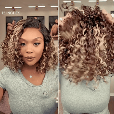 Tiktok Exclusive Deal | Ready to Go Water Wave Short Curly Bob Wig Glueless Minimalist HD Lace Wig Pre-Cut Lace