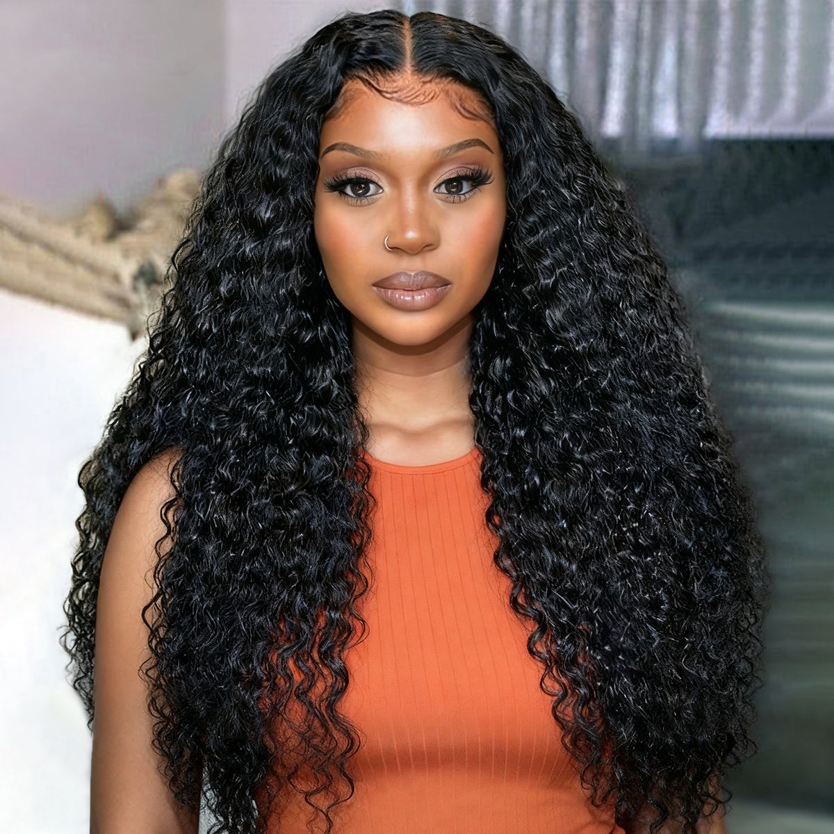 Limited Restock | Natural Black Water Wave 13x4 HD Lace Front Free Part Glueless Wig 100% Human Hair - US Only
