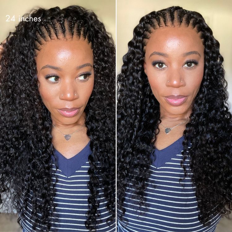 New Customers Only | Readitress Knotless Fulani Braids Deep Wave Glueless Ear-to-ear 13x4 Frontal HD Lace Wig Human Hair