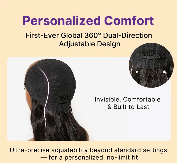 MyOwn-Fit PartingMax Glueless Personalized Comfort Wig 250% Density Bone Straight with Baby Hair 7x6 Closure HD Lace Wig Pre Cut & Plucked & Bleached Ready to Go-16