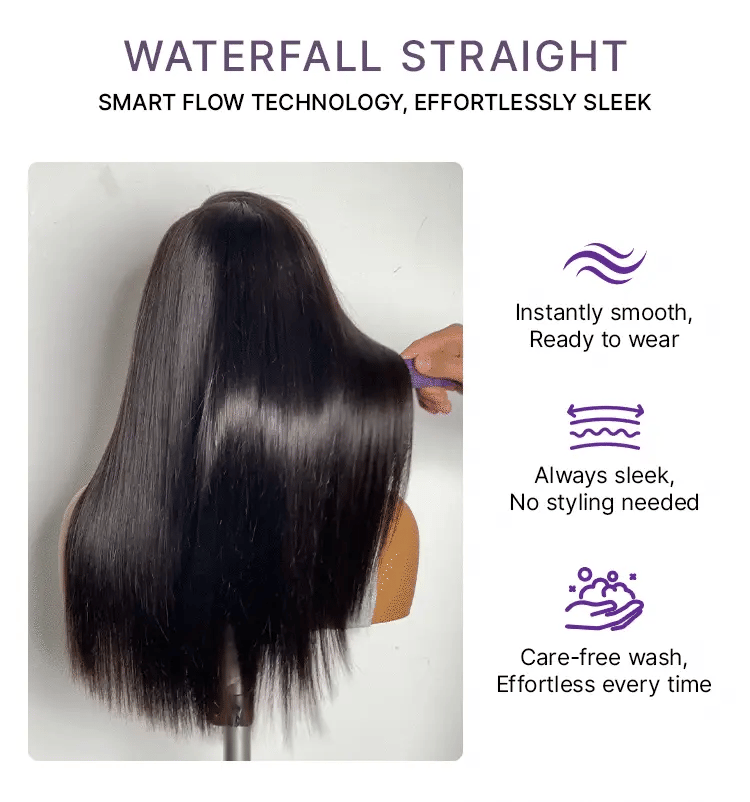 MyOwn-Fit PartingMax Glueless Personalized Comfort Wig 250% Density Bone Straight with Baby Hair 7x6 Closure HD Lace Wig Pre Cut & Plucked & Bleached Ready to Go-13