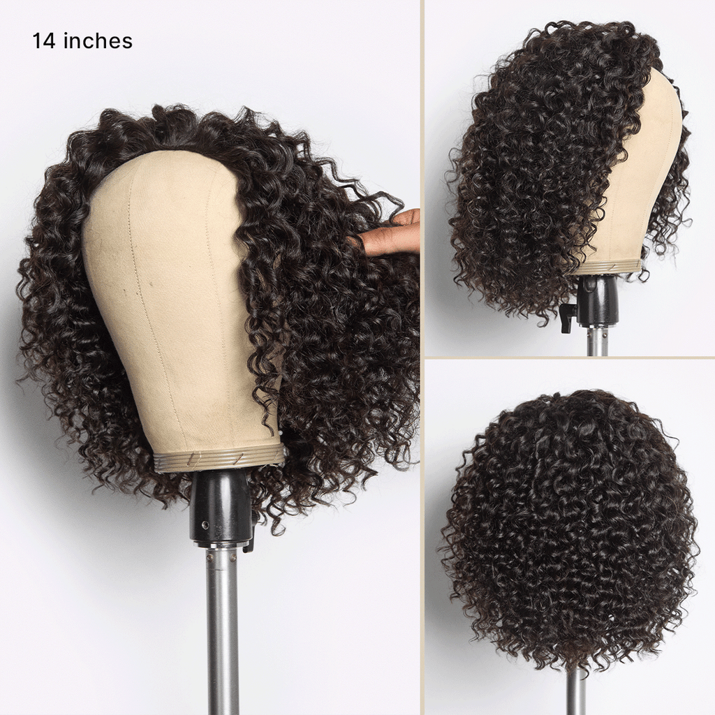 Halo Hair Style Too Easy Texture Half Wig 180% Density Fluffy Curly Glueless Flexi-Fit Drawstring Water Wave Wig