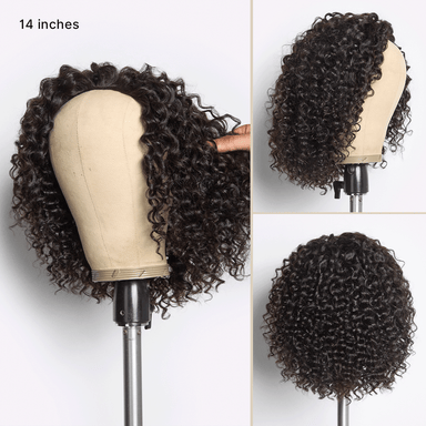 Halo Hair Style Too Easy Texture Half Wig 180% Density Fluffy Curly Glueless Flexi-Fit Drawstring Water Wave Wig