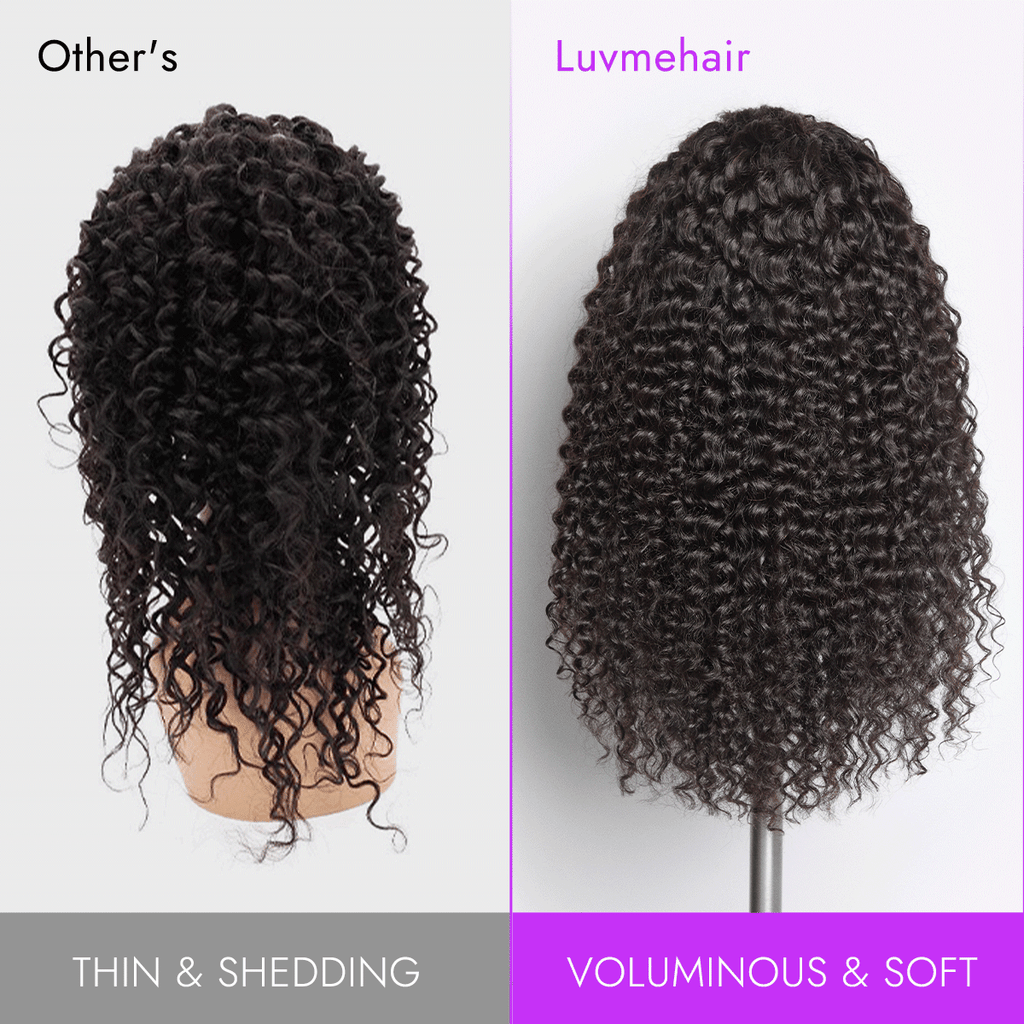 Halo Hair Style Too Easy Texture Half Wig 180% Density Fluffy Curly Glueless Flexi-Fit Drawstring Water Wave Wig