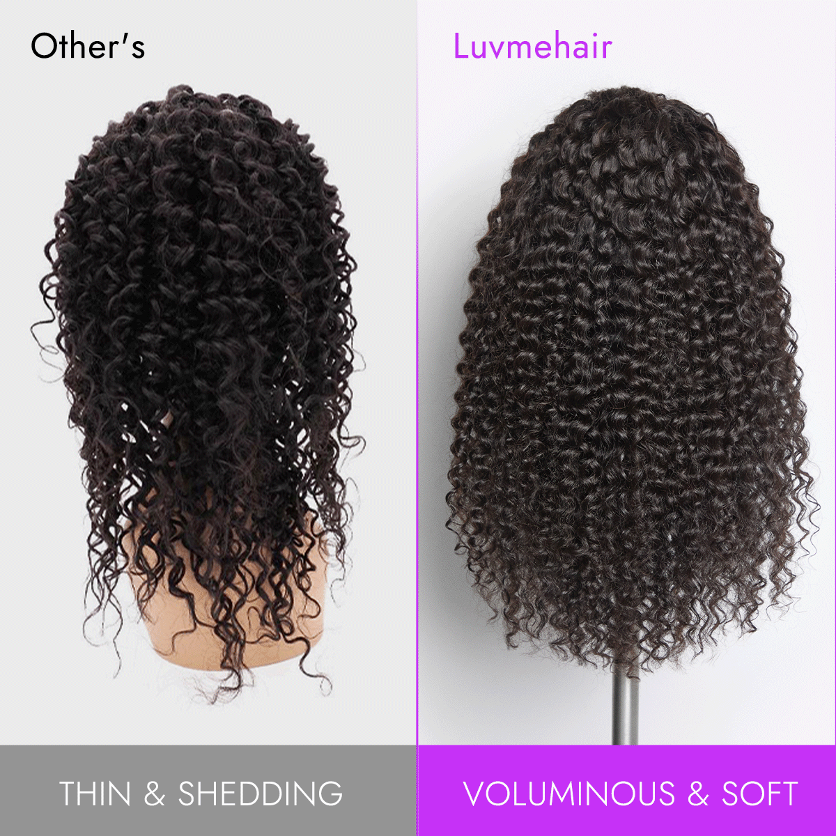 Halo Hair Style Too Easy Texture Half Wig 180% Density Fluffy Curly Glueless Flexi-Fit Drawstring Water Wave Wig