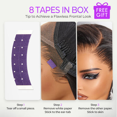 NatureMAX 200% Density Glueless 13x4 HD Lace Front Wig Ombre Brown Loose Wave Human Hair Wig Pre-Cut Lace Flexi-Fit Drawstring Cap