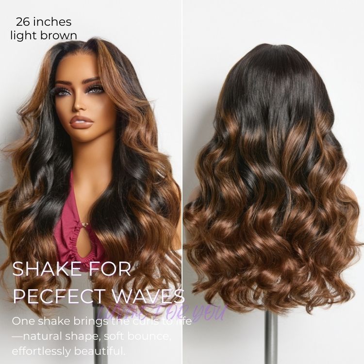 Tiktok Exclusive Deal | NatureMAX 200% Density Ombre Brown / Natural Black Loose Wave Glueless 13x6 / 13x4 HD Lace Front Wig Pre-Cut Lace Flexi-Fit Drawstring Cap