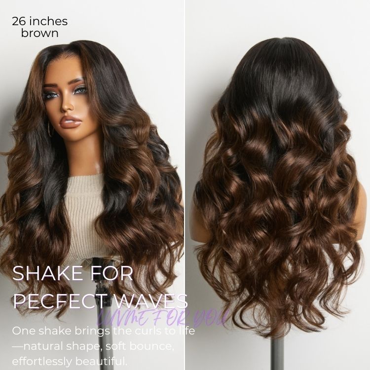 Tiktok Exclusive Deal | NatureMAX 200% Density Ombre Brown / Natural Black Loose Wave Glueless 13x6 / 13x4 HD Lace Front Wig Pre-Cut Lace Flexi-Fit Drawstring Cap
