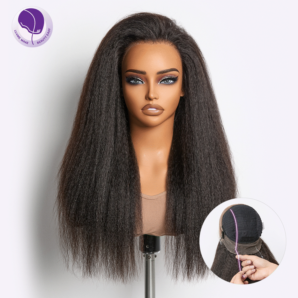 MyOwn-Fit 360 HD Lace Kinky Straight Wig Flexi-Fit Invisi Drawstring Cap & Pre-Cut Lace