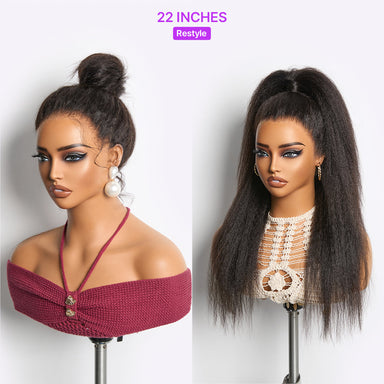 MyOwn-Fit 360 HD Lace Kinky Straight Wig Flexi-Fit Invisi Drawstring Cap & Pre-Cut Lace