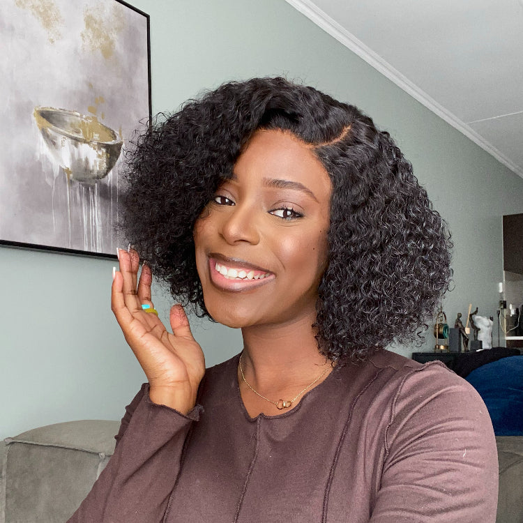 Halo Hair Style Short Cut Kinky Curly HD Lace Wig Pre-plucked - US Only