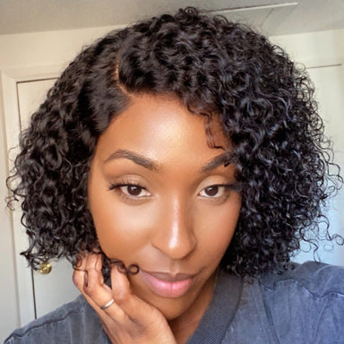 Halo Hair Style Short Cut Kinky Curly HD Lace Wig Pre-plucked - US Only