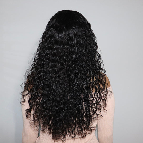 Loose Water Wave 13X4 Frontal HD Lace Side Part Long Wig 100% Human Hair- US Only