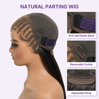 Readitress 180% Density Pre-Braided Silky Straight Human Hair Glueless Ear-to-Ear 13x4 Frontal Lace Wig Pre-Cut Lace