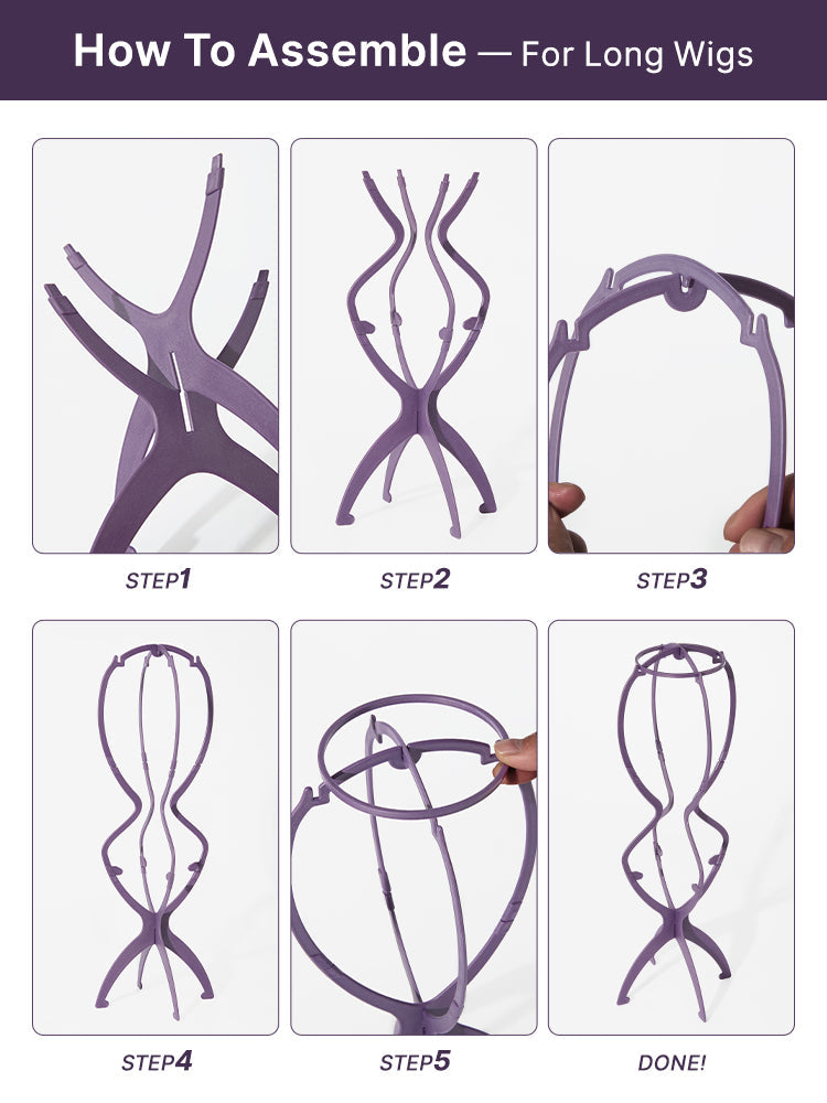 US ONLY - 1pc/3pcs Portable Wig Stand Durable Collapsible Wig Holder for All Wig