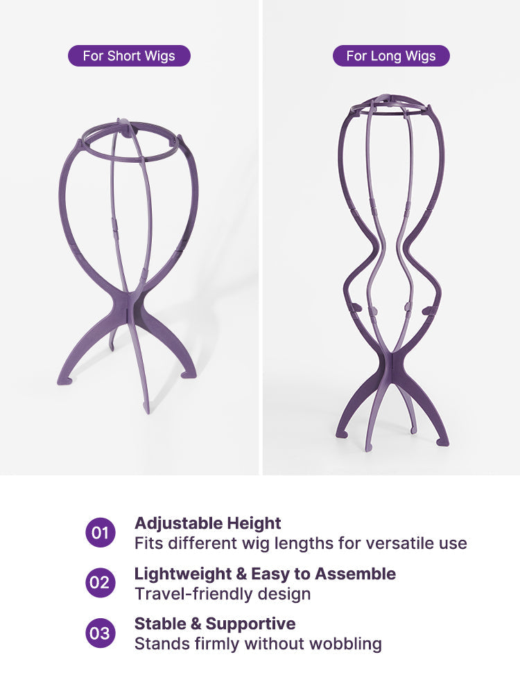 US ONLY - 1pc/3pcs Portable Wig Stand Durable Collapsible Wig Holder for All Wig