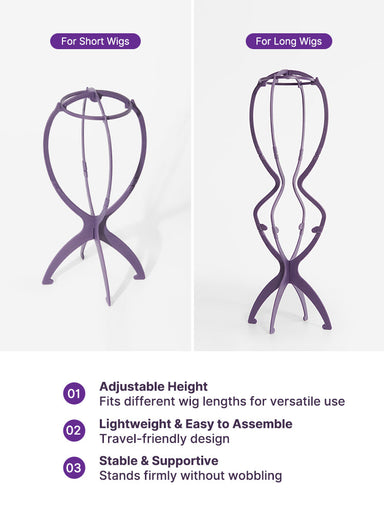 US ONLY - 1pc/3pcs Portable Wig Stand Durable Collapsible Wig Holder for All Wig
