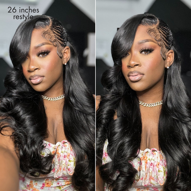 NatureMAX 200% Density Ombre Brown / Natural Black Loose Wave Glueless 13x6 / 13x4 HD Lace Front Wig Human Hair Pre-Cut Lace Flexi-Fit Drawstring Cap