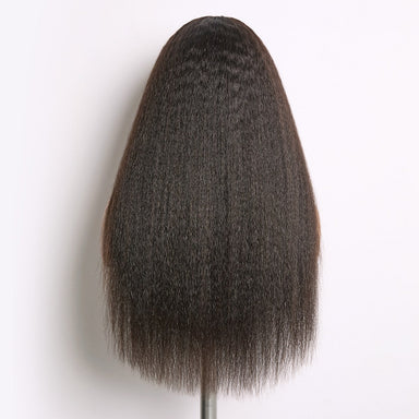 True Scalp Kinky Straight V Part Glueless Human Hair Wig Flexi-Fit Drawstring