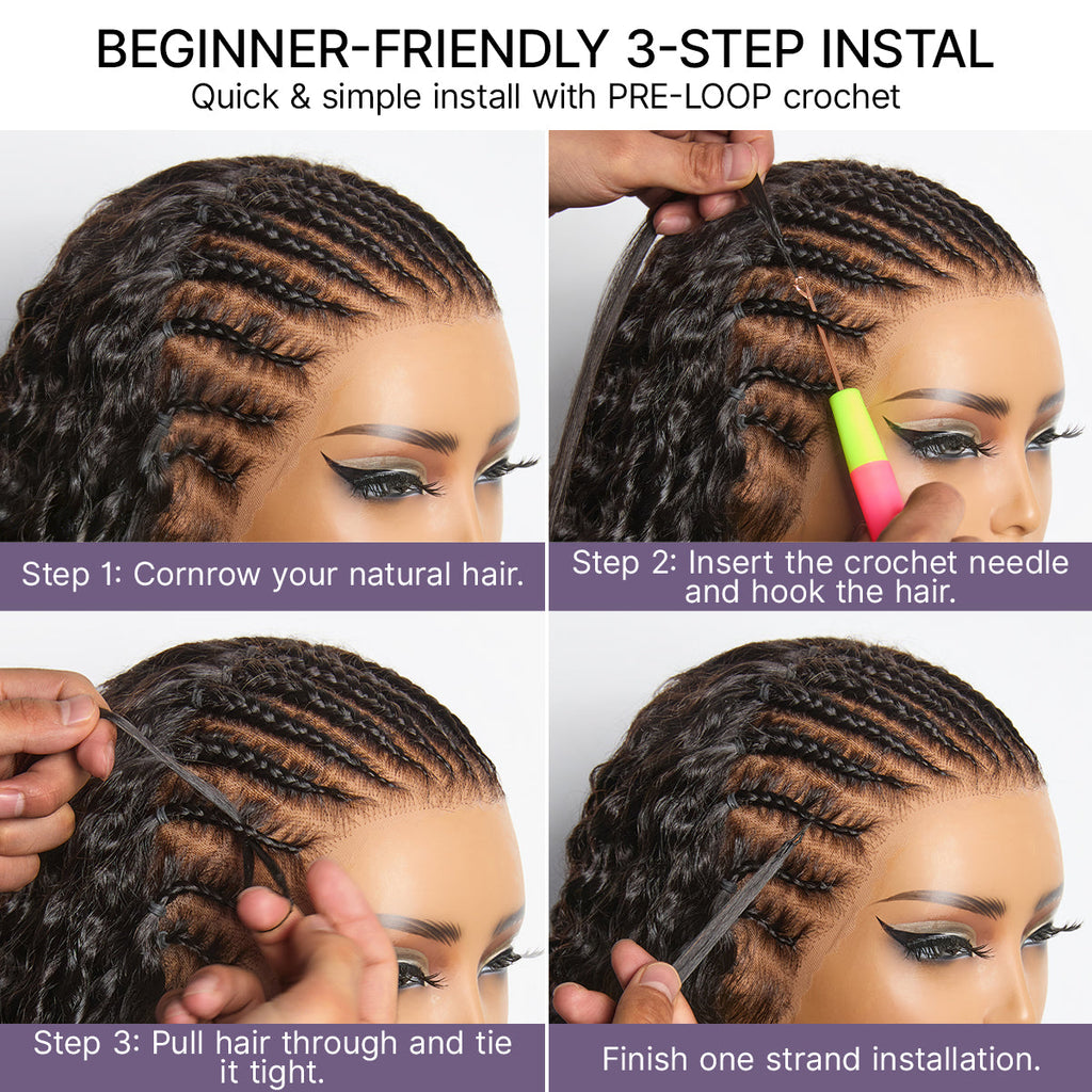 Readitress Pre-Separated Feather Crochet Human Hair Extensions Kinky Straight Protective Style with Free Gifts - US Only