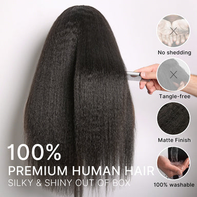 Readitress Pre-Separated Feather Crochet Human Hair Extensions Kinky Straight Protective Style with Free Gifts - US Only