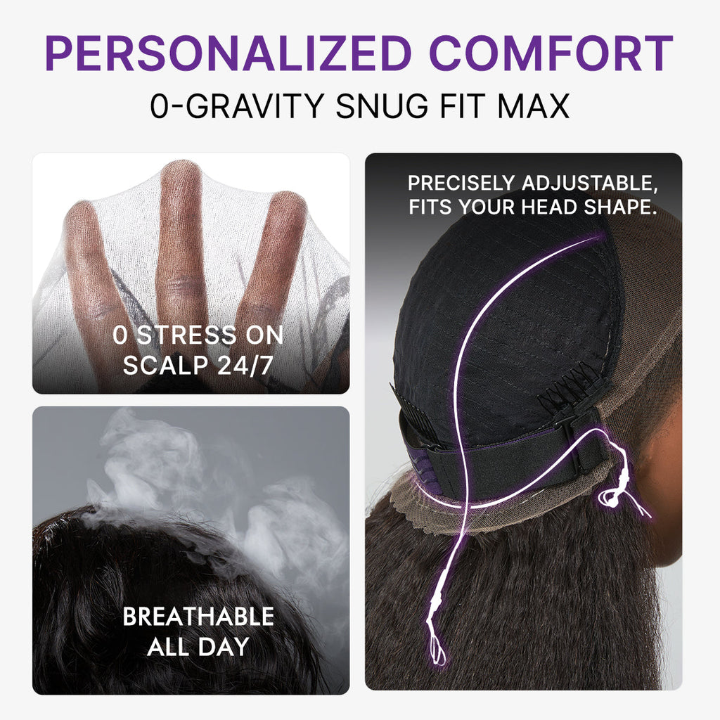MyOwn-Fit 360 HD Lace Free Parting Water Wave Wig Flexi-Fit Invisi Drawstring Cap & Pre-Cut Lace