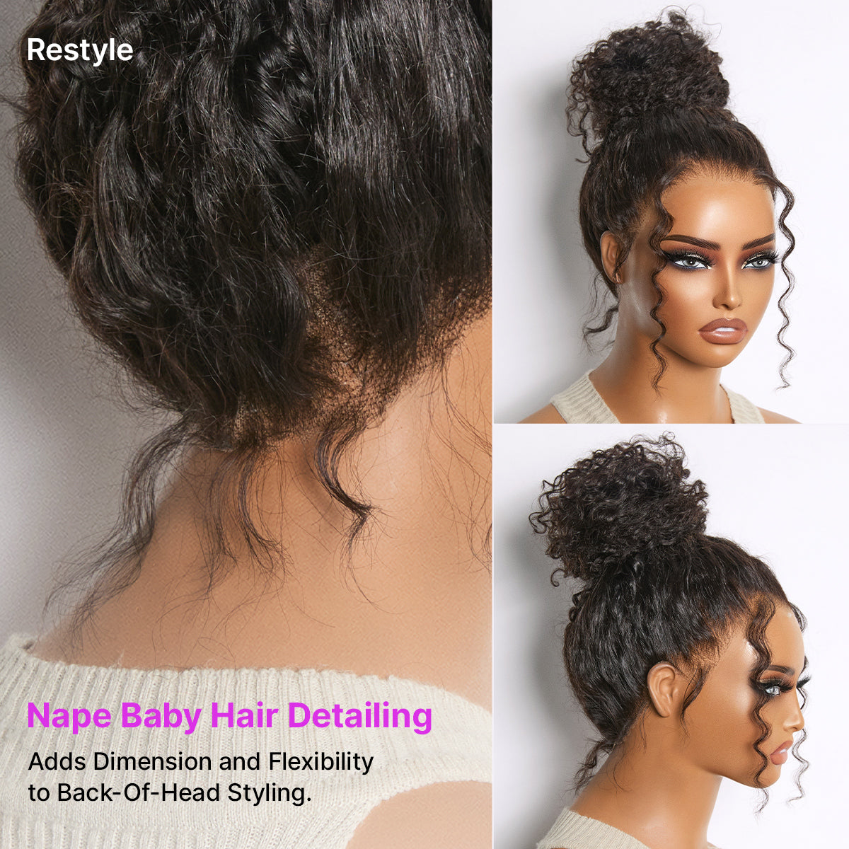 MyOwn-Fit 360 HD Lace Free Parting Water Wave Wig Flexi-Fit Invisi Drawstring Cap & Pre-Cut Lace