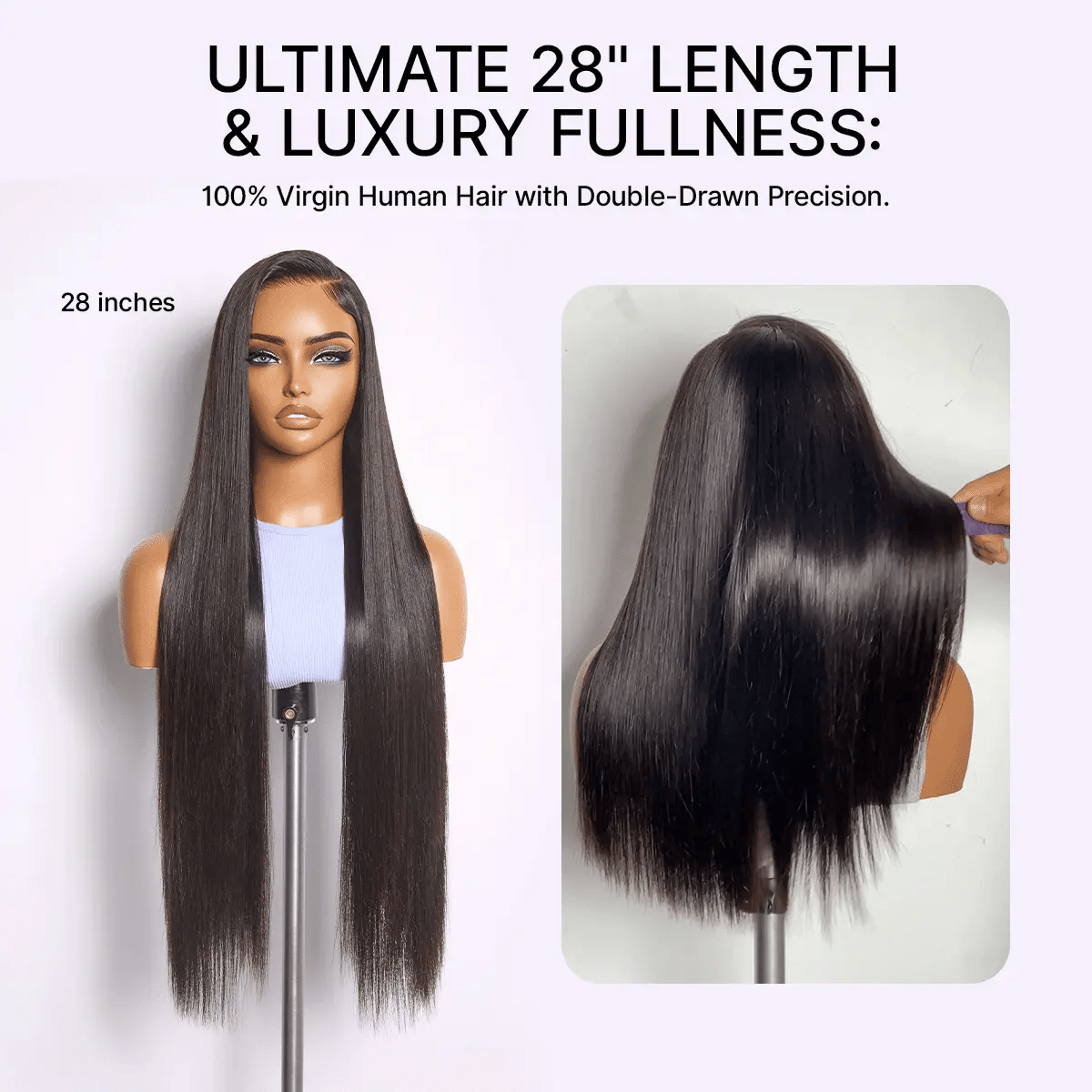 MyOwn-Fit PartingMax Glueless Personalized Comfort Wig 250% Density Bone Straight with Baby Hair 7x6 Closure HD Lace Wig Pre Cut & Plucked & Bleached Ready to Go