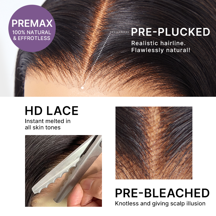 Halo Hair Style All-Day Comfort Wig 200% Density Deep Wave Glueless 7x6 Closure HD Lace Human Hair Wig Pre-Cut Lace
