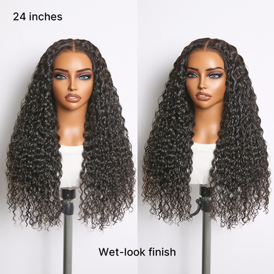 Halo Hair Style All-Day Comfort Wig 200% Density Deep Wave Glueless 7x6 Closure HD Lace Human Hair Wig Pre-Cut Lace