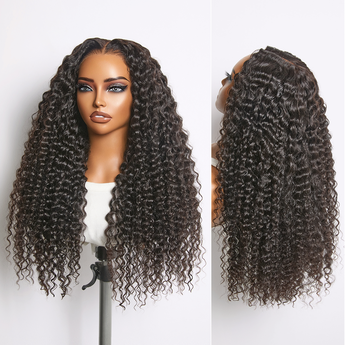 Halo Hair Style All-Day Comfort Wig 200% Density Deep Wave Glueless 7x6 Closure HD Lace Human Hair Wig Pre-Cut Lace