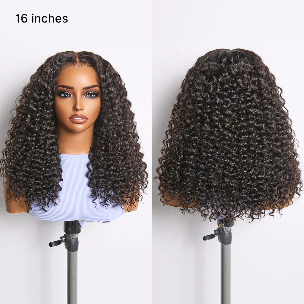 Halo Hair Style All-Day Comfort Wig 200% Density Deep Wave Glueless 7x6 Closure HD Lace Human Hair Wig Pre-Cut Lace