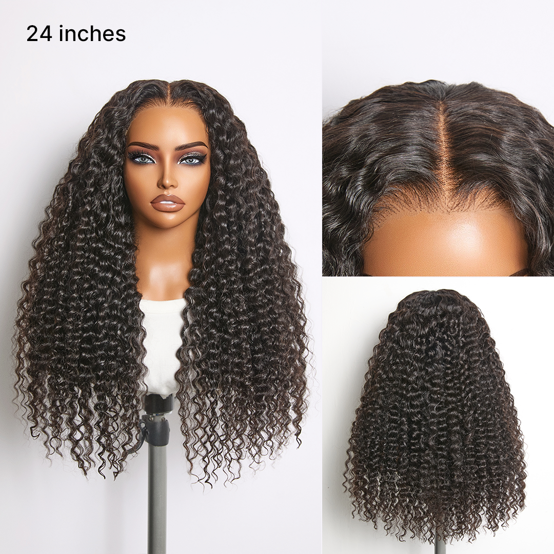 Halo Hair Style All-Day Comfort Wig 200% Density Deep Wave Glueless 7x6 Closure HD Lace Human Hair Wig Pre-Cut Lace