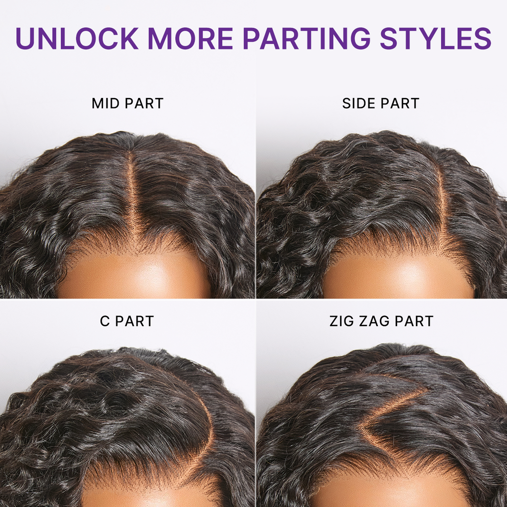 Halo Hair Style All-Day Comfort Wig 200% Density Deep Wave Glueless 7x6 Closure HD Lace Human Hair Wig Pre-Cut Lace