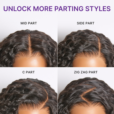 Halo Hair Style All-Day Comfort Wig 200% Density Deep Wave Glueless 7x6 Closure HD Lace Human Hair Wig Pre-Cut Lace