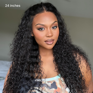 Halo Hair Style All-Day Comfort Wig 200% Density Deep Wave Glueless 7x6 Closure HD Lace Human Hair Wig Pre-Cut Lace