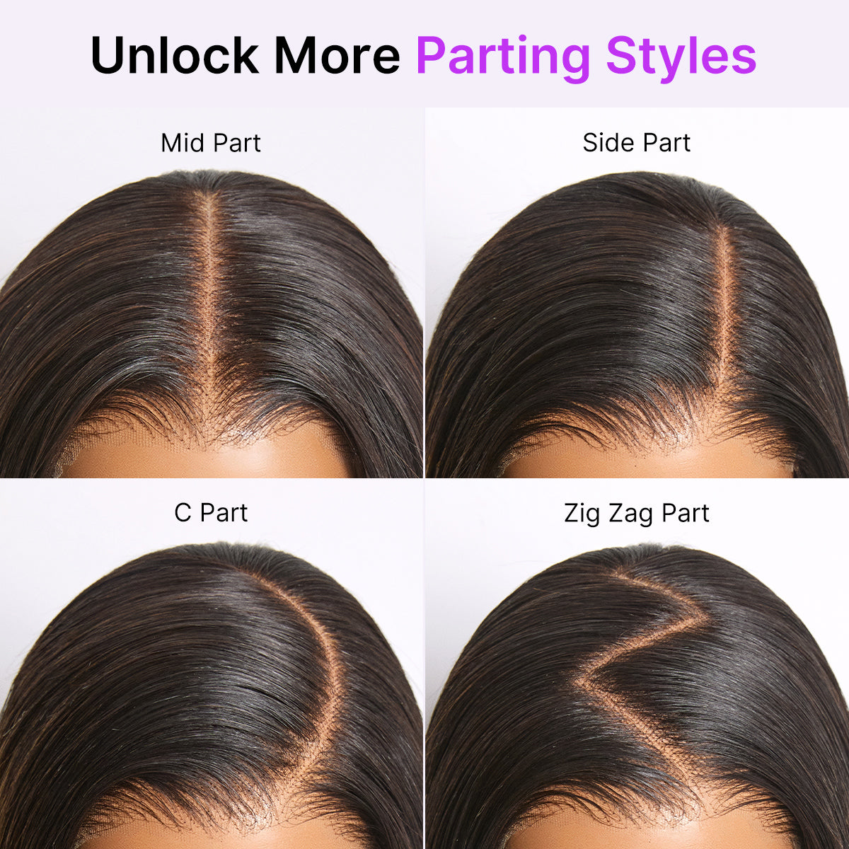 Halo Hair Style All-Day Comfort Wig Ombre Brown Silky Blunt Cut Bob Glueless 7x6 Closure HD Lace Wig Pre-Cut Lace