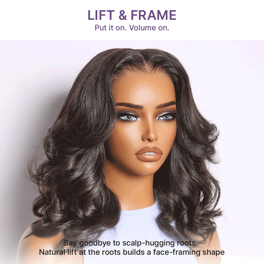 Halo Hair Style All-Day Curl Hold Premier Grade Hair Shoulder Length Body Wave CuticleAlign PartingMax Glueless 7x6 HD Lace Wig Pre-Cut Lace
