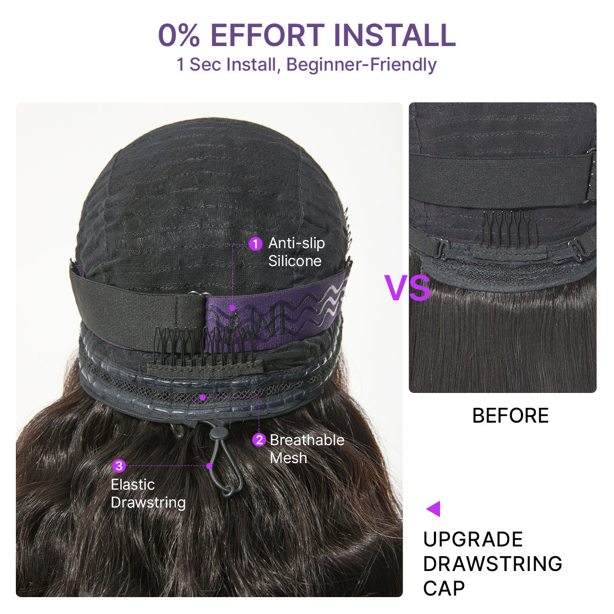 All-Day Curl Hold Premier Grade Hair 250% Density Loose Wave SilkShield Glueless 13x4 HD Lace Front Wig Pre-Cut Lace Flexi-Fit Drawstring Cap